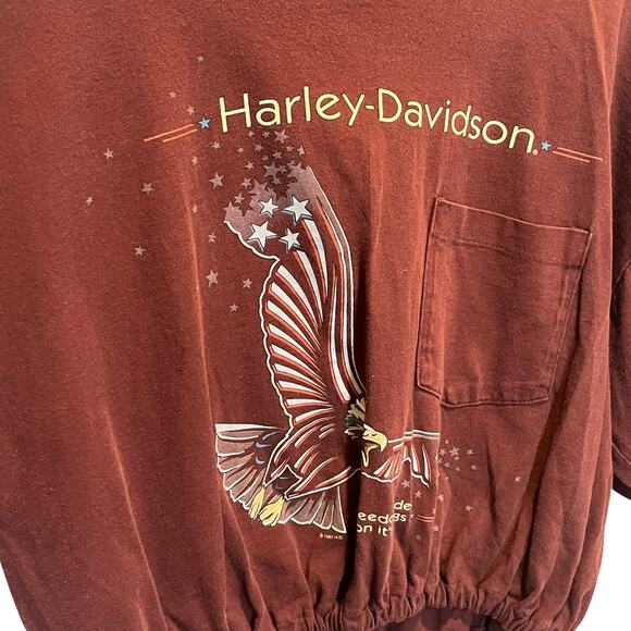 Vintage Harley Davidson Reworked Cropped Tee Size XL - Picture 3 of 5